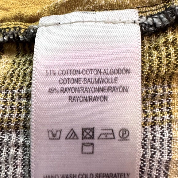 Anthropologie Oversized Yellow Plaid Buttondown - Picture 8 of 8